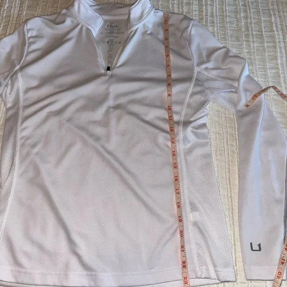 Huk Icon X Fishing Pullover White Womens Size M Long Sleeve UPF 50+ 1/4 Zip - Picture 6 of 7